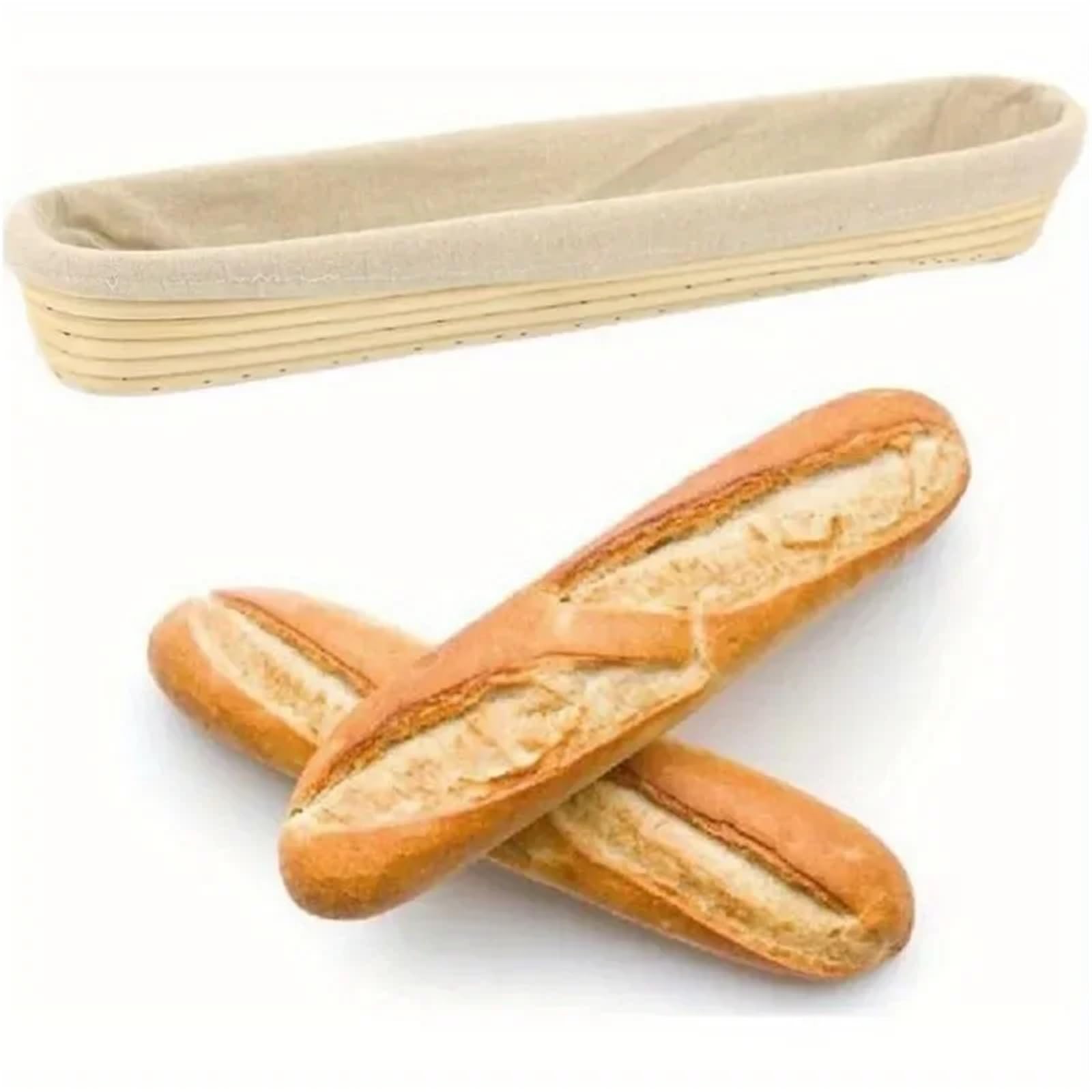 Cesta Para Fermentar Pan Cesta de prueba, cesta de pan, cuencos de prueba con forro de tela for ocasiones especiales y hogar(34X10X5.5CM)