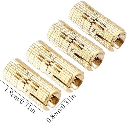 Miniatura 4 de FTVOGUE 4 unids/paquete de bisagras ocultas para muebles de latón caja de madera oculta 0.315 in ángulo de apertura de 180° para bricolaje joyero