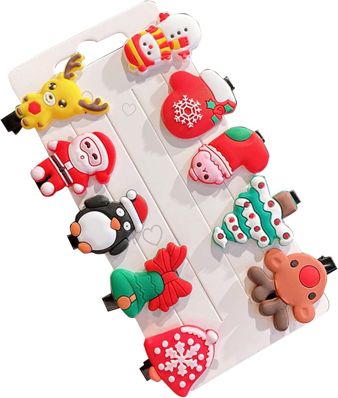 20 Pcs Christmas Hair Clips – Cute Decorative Hair Accessories Headdress Hairpin With Santa, Reindeer, Gingerbread, Tree, Stocking Barrettes for Girls, Women, Kids Gifts
