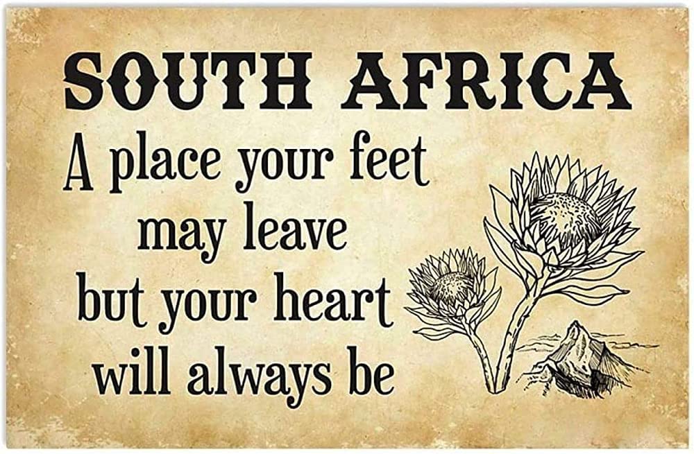 Plaque South Africa For Home Decor Room Metal Decor Wall Decor Poster Metal Sign 8X12 Inches