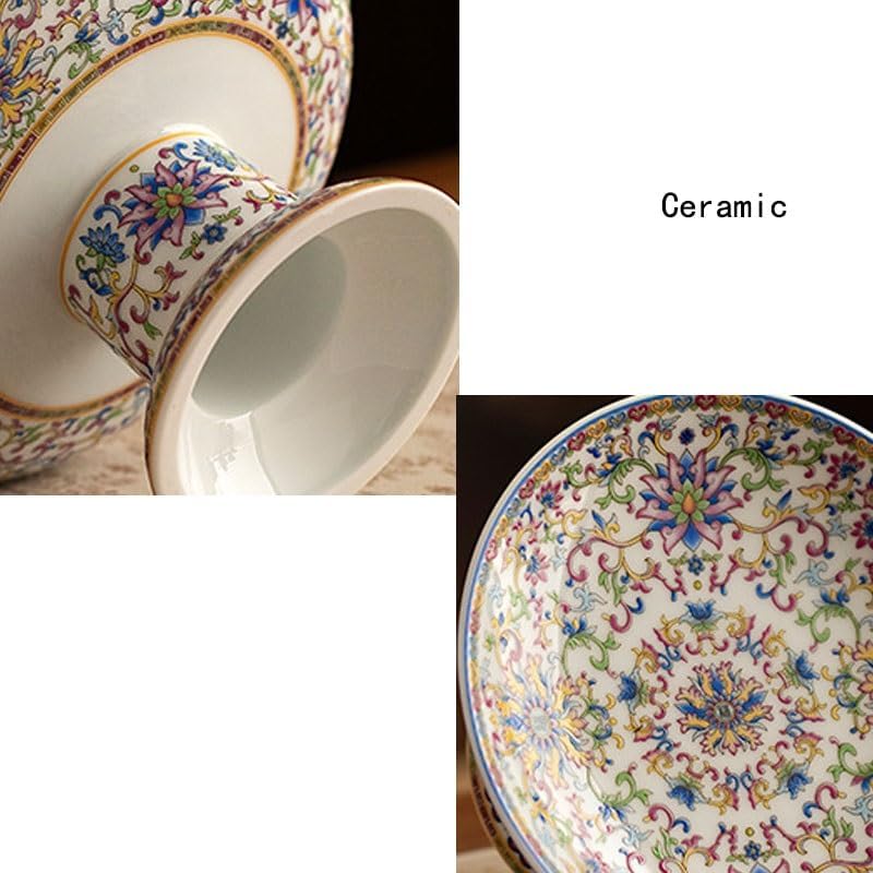 Jing De Zhen Ceramic Fruit Platter Home Use Chinese Retro High Legged Inventory Heart Plate