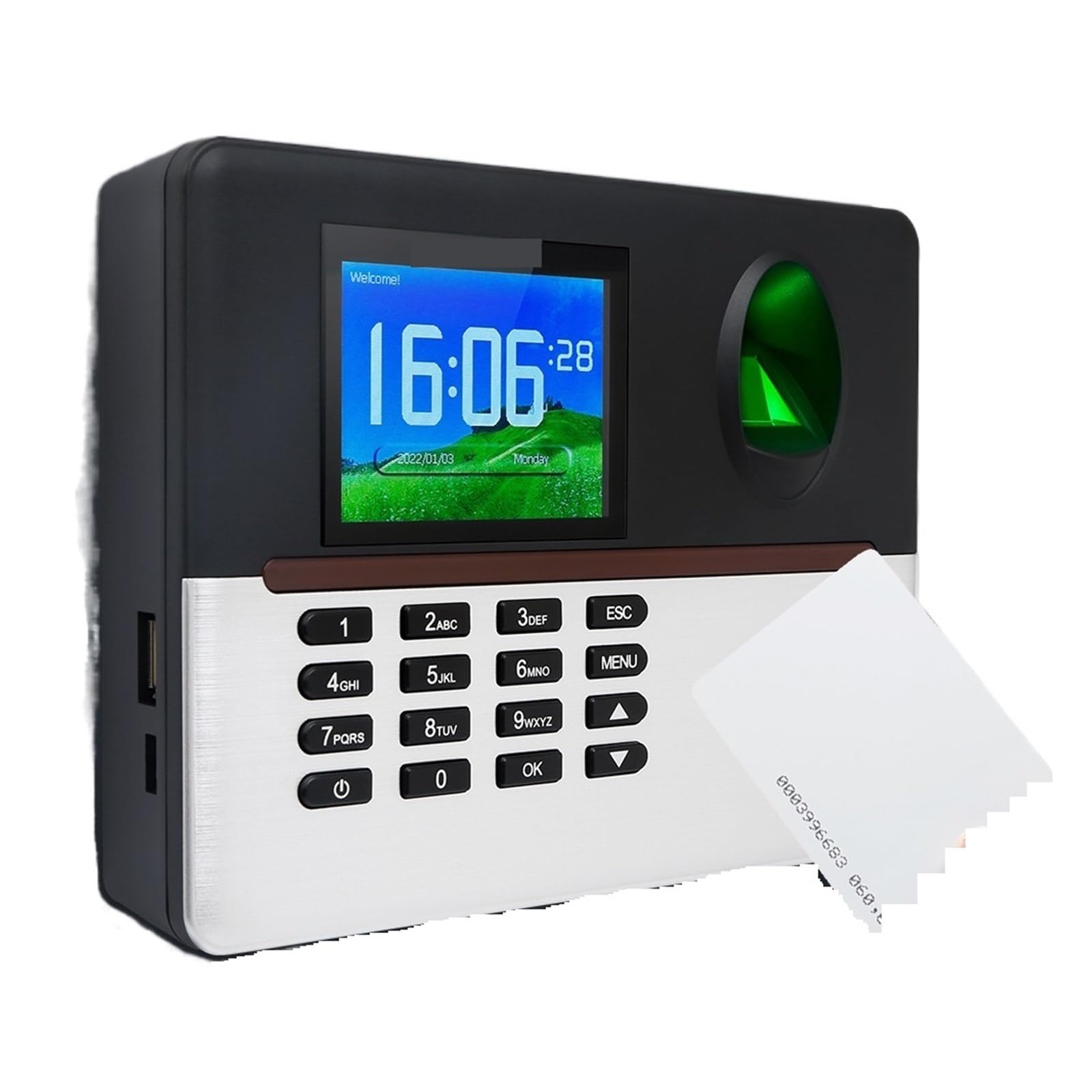 Horloge biométrique DELURA avec WiFi et RFID pour la gestion du temps des employés