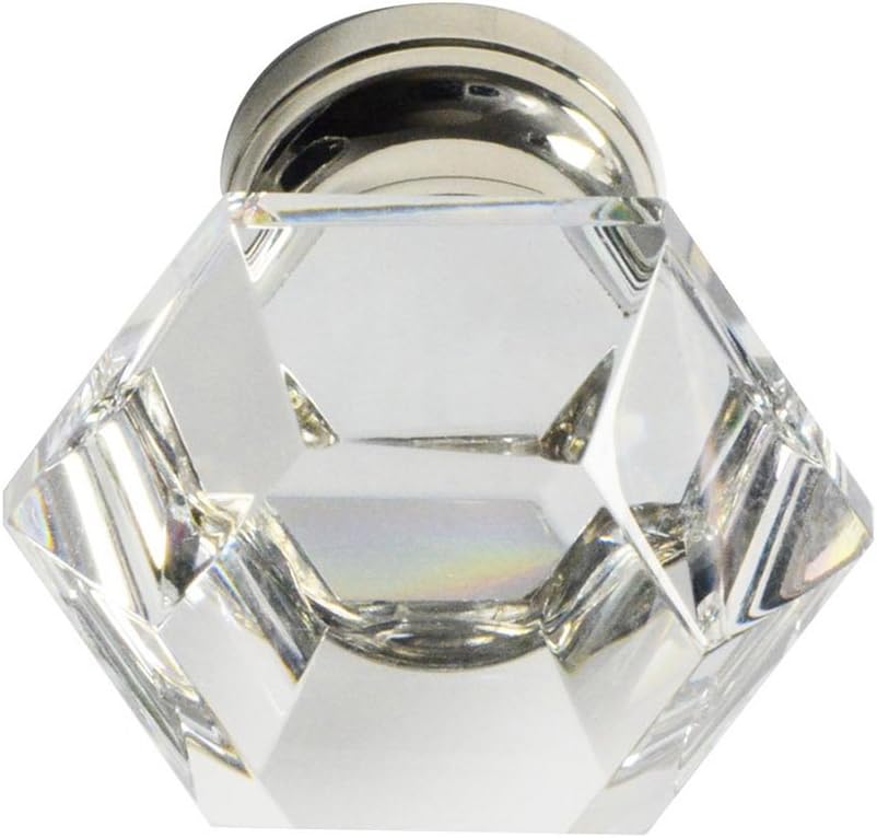 #G-75 CKP Brand Elegance Glass Collection 1-1/4 in. (32mm) Clear Glass Knob with Polished Nickel Base - 10 Pack