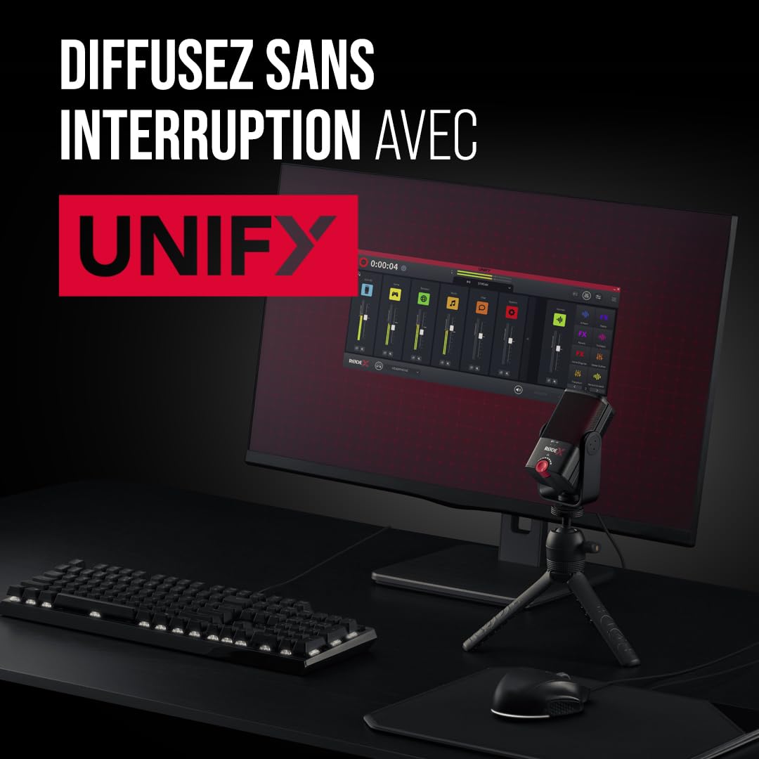RØDE XCM-50 Microphone à condensateur USB professionnel et solution de mixage virtuel pour streamers et gamers