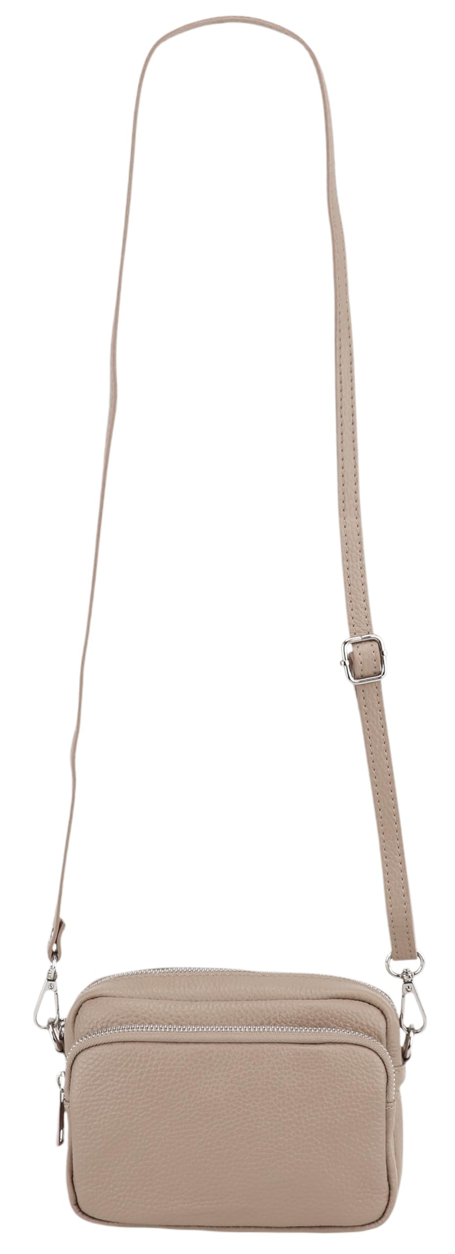 SH Leder Pia G394 - Bolso bandolera de piel (18 x 13 cm, correa de hombro ajustable, 18 x 13 cm)