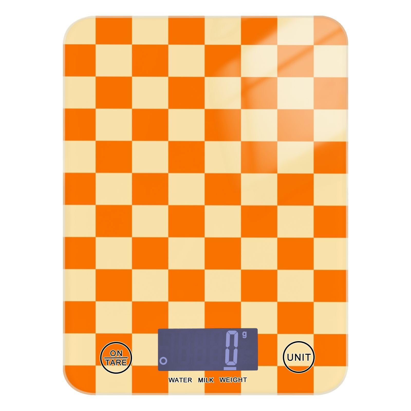 Food Scale Kitchen Scale Food Scales Digital Weight Grams and Ounces Small Electronic Food Scale for Baking Cooking Retro Checkered Orange