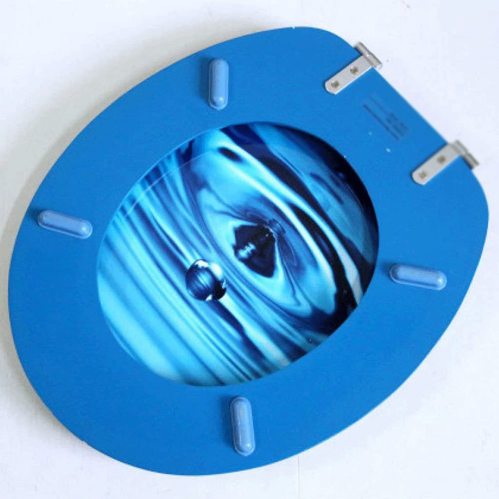 MOBYGKFY Toilet Lid - Seat with Chrome Hinges Will Slow Close and Never Come Loose