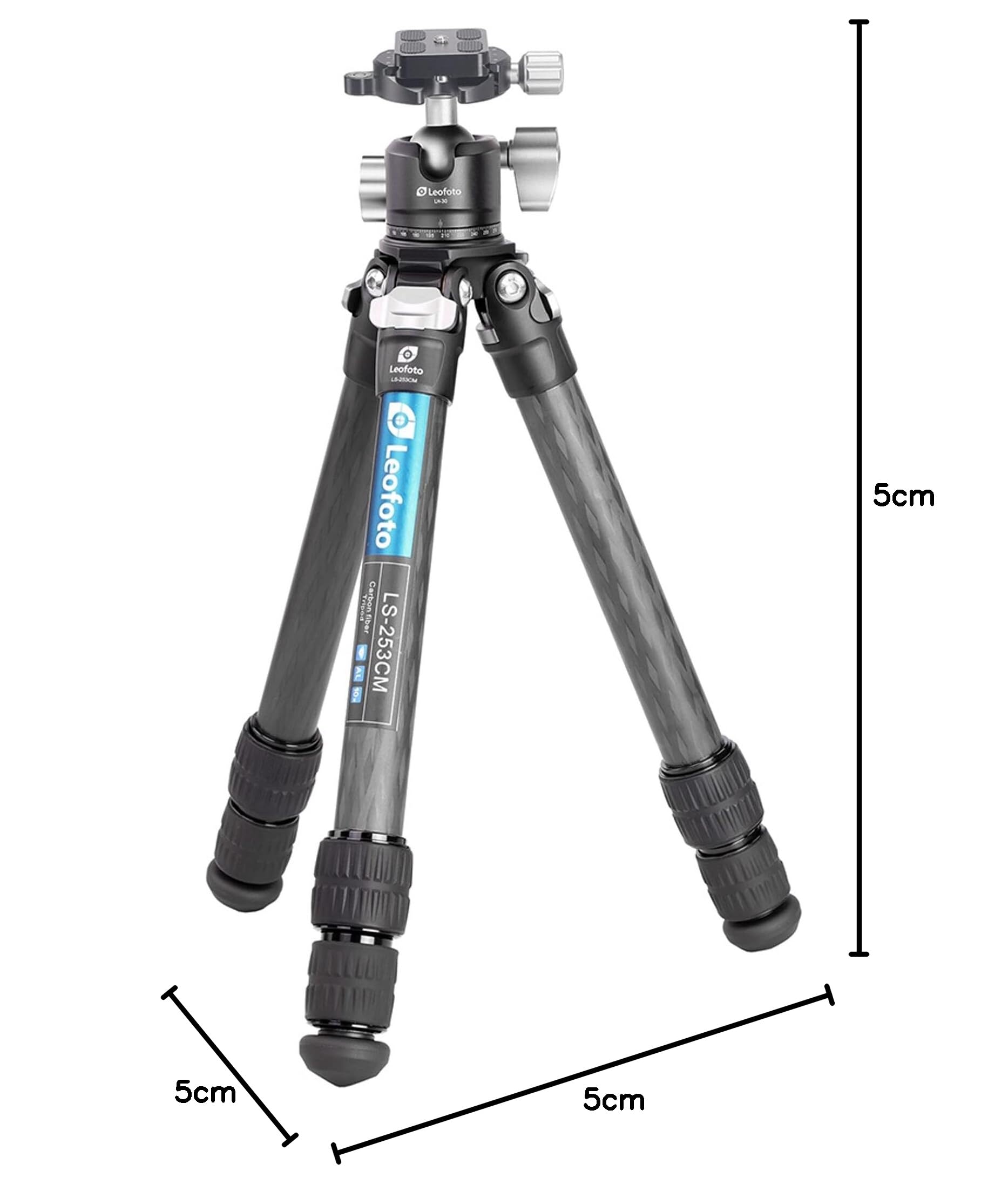 Leofoto Ranger - Statyw węglowy z głowicą kulową - lekki - nogi regulowane pod 3 kątami - idealny do fotografii makro - LS-253CM+LH-30