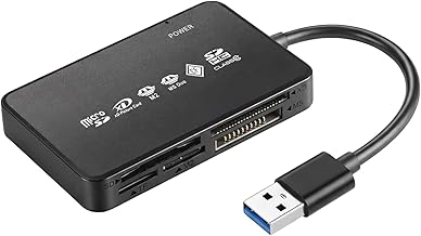 SD Card Reader USB 2.0 for CF/SD/TF(MicroSD)/XD/M2/MS, 6 in 1 Multi Memory Card Reader Adapter for PC, Laptop, MacBook, iMac, Surface Pro and More