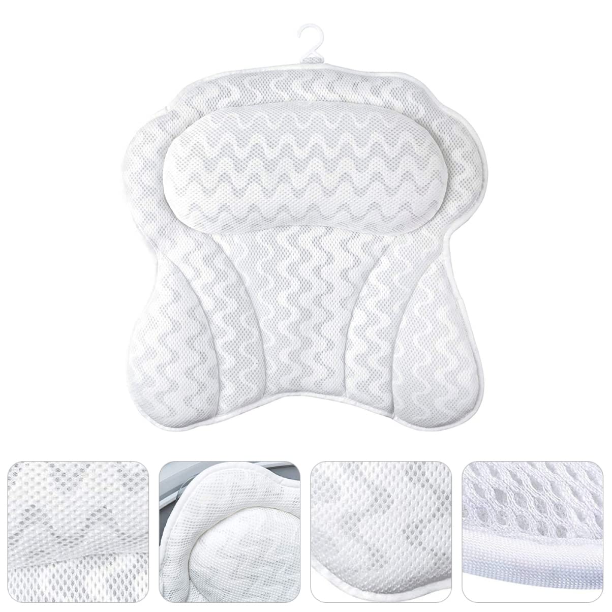 NOLITOY Almohada Bañera De Malla Almohada Ventosa Soporte para Cabeza y Cuello Relajación