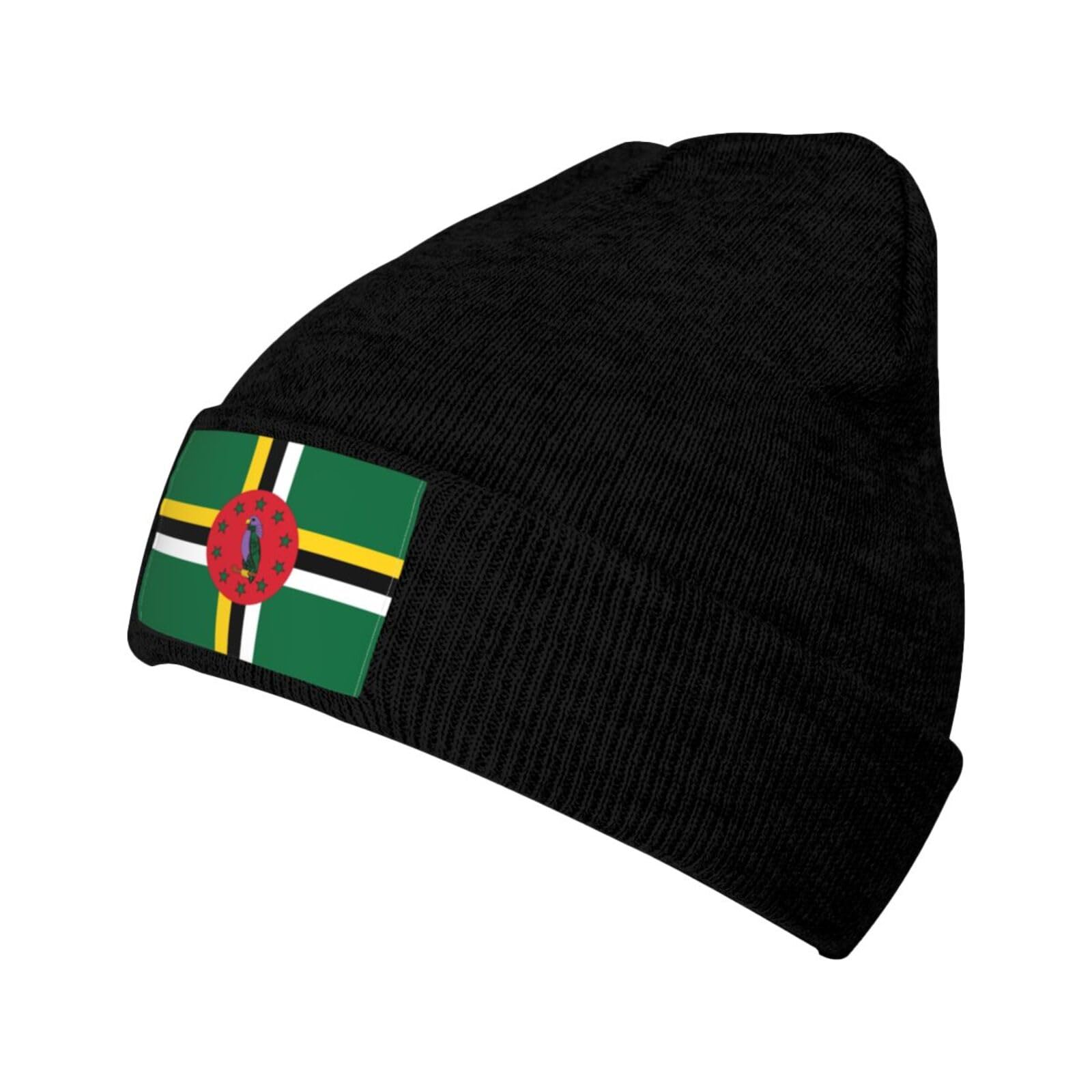 Oudrspo Dominica Flag Flag Beanie Hat for Women Men Winter Warm Patriotic Knitted Hat Soft Stretchy Ski Beanie Cap Unisex Skull Caps