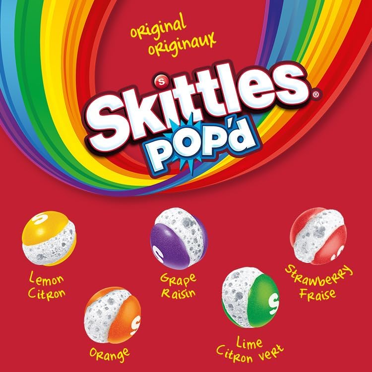 SKITTLES POP’D Original Freeze-Dried Candy, Crunchy Fruity Candy Snack for Sharing, Movie Nights & Parties, 155g - Image 4