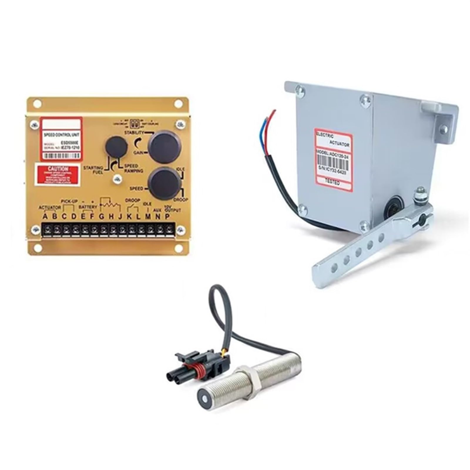 Zestawy regulatorów silnika Diesla, ADC120 ESD5500E siłownik, regulator prędkości M16 x 1,5, magnetyczny czujnik prędkości, 3 sztuki (24 V)