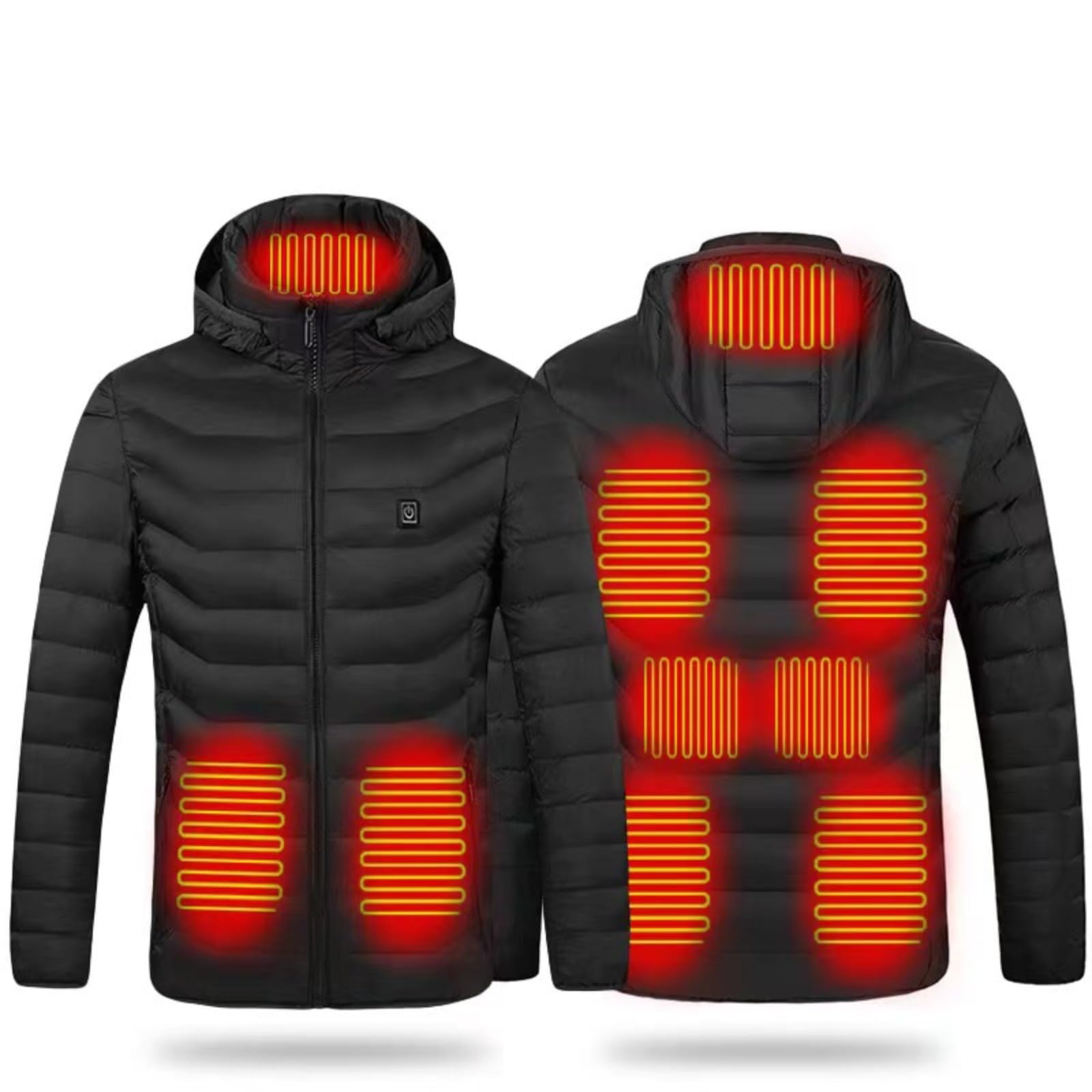 Sweat à Capuche Chauffant Hommes/femmes - 11 Zones Chauffantes, 3 Niveaux - Batterie Incluse - Veste D'hiver Légère