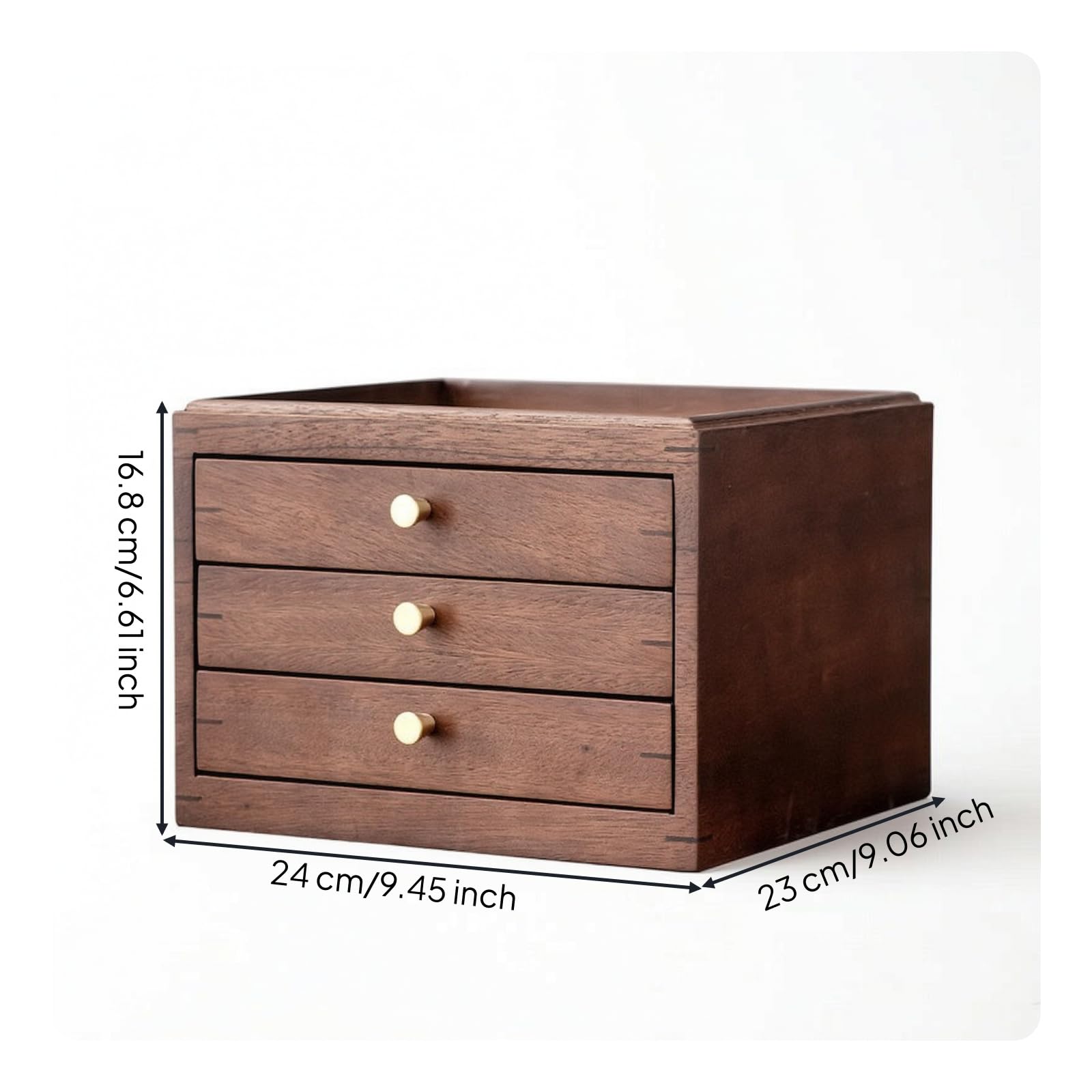 predolo Scatola Porta Tè in Legno in Legno di Frassino Elegante Scatola con Scomparti Salvaspazio Organizer da Cucina per Studio, 24cm X 23cm X 16.8cm