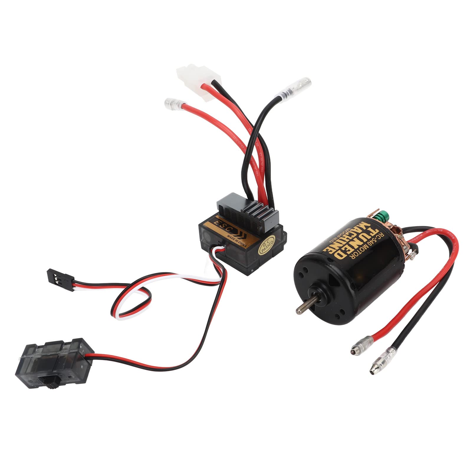 Motor de cepillo RC, gran torsión, bajo ruido, protección múltiple, motor de cepillo RC, kit ESC para barcos teledirigidos (35T)