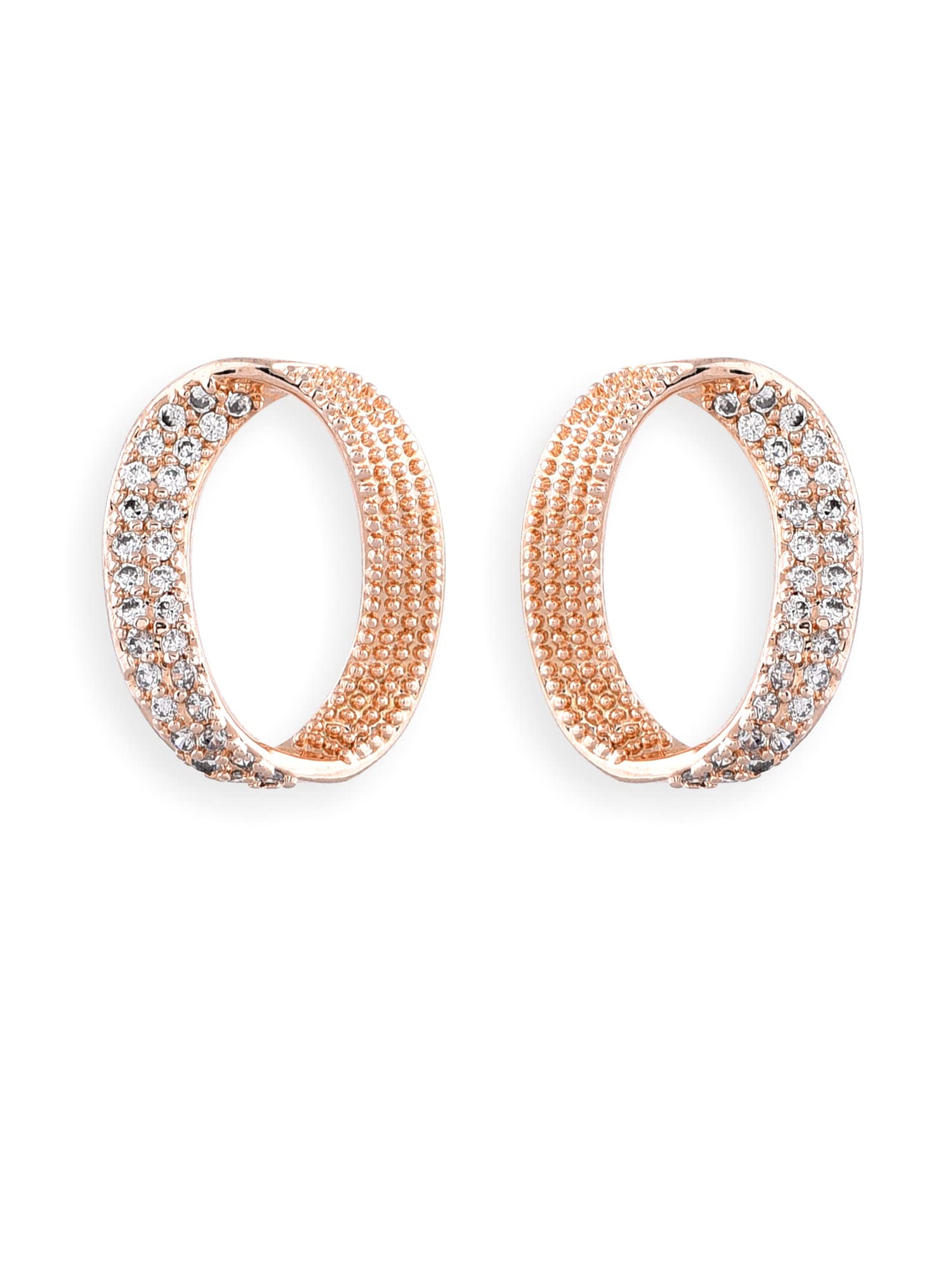 Zaveri Pearls Rose Gold Cubic Zirconia Contemporary Hollow Oval Studs Earring For Women-ZPFK10696 (B0B3XMDGTZ) Amazon Price History, Amazon Price Tracker