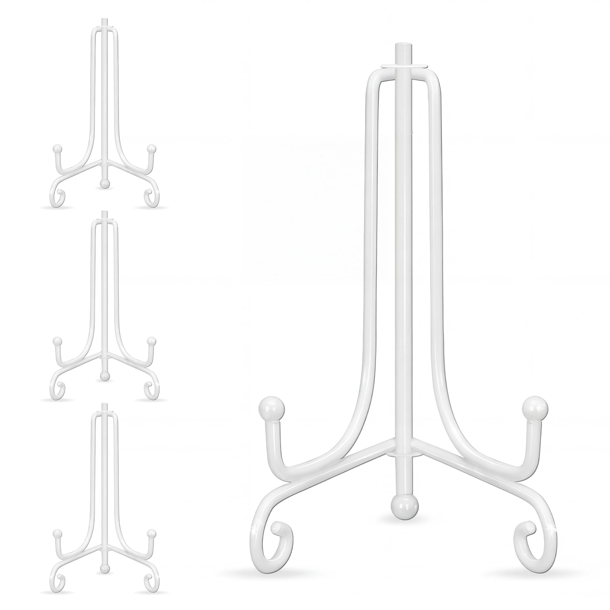Tincogo White (4 Pack) 4 Inch Iron Small Plate Stand Holder, Picture Easel, Display Stand For Cookie, Photo,Placecard Or At Weddings, Birthday Party