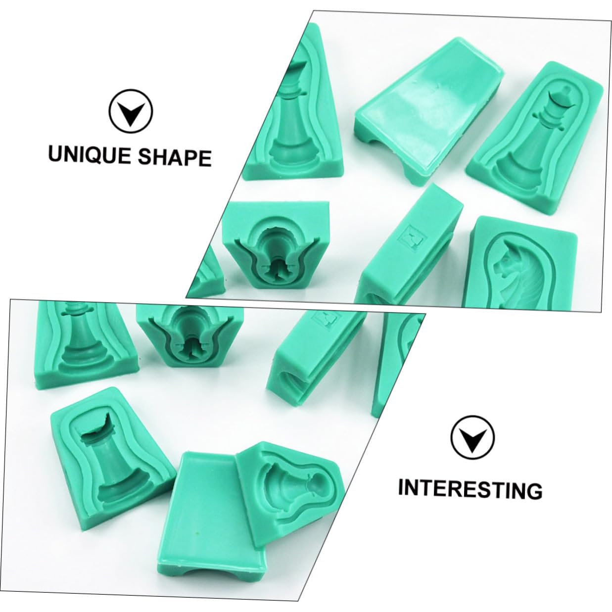 Stampo Silicone Scacchi 12 Pezzi per Dolci e Cioccolato | Verde, Flessibile e Antiaderente, Design Creativo Innovativo, Set per Stampaggio in Cucina