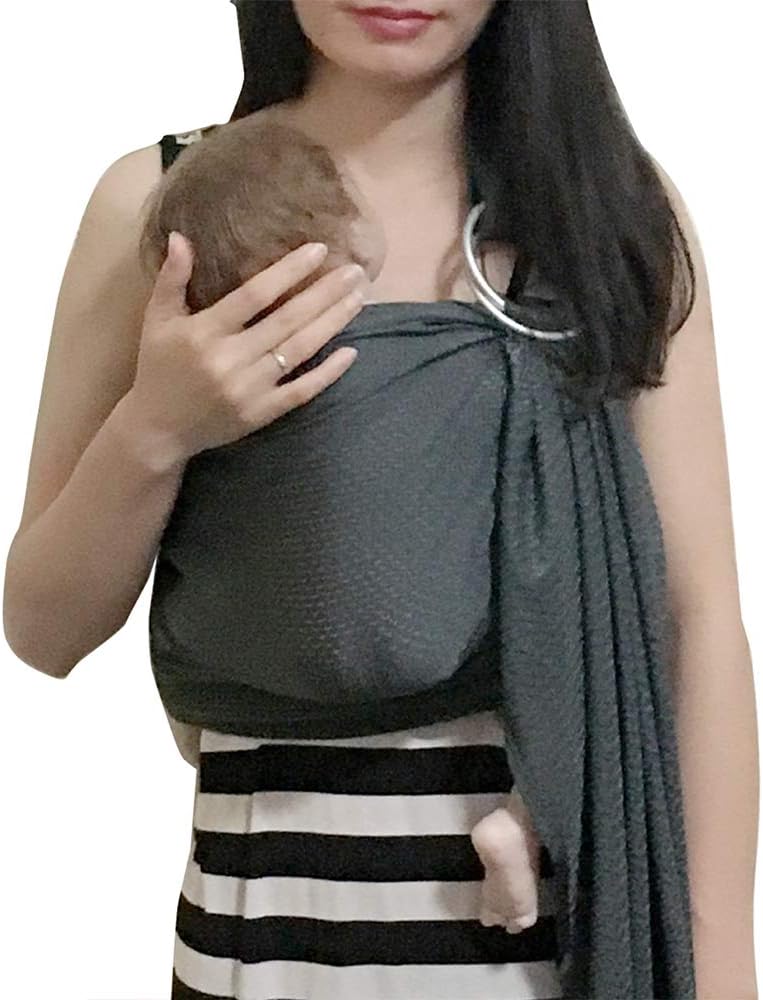 Baby Water Ring Sling Carrier | Lightweight Breathable Mesh Baby Wrap for Infant, Newborn, Kids and Toddlers | Perfect for Summer, Swimming, Pool, Beach | Great for Dad too Grey