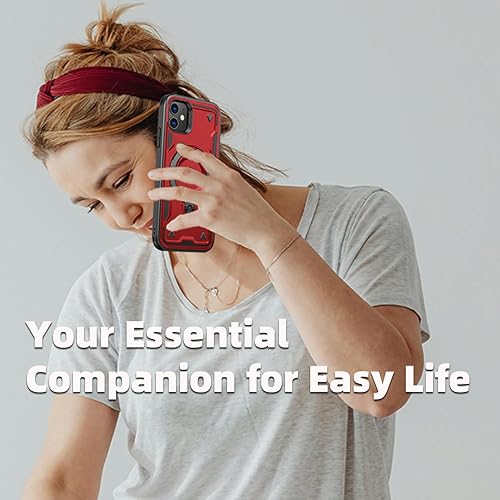 Miniatura 7 de Funda magnética para iPhone 11, compatible con MagSafe, con 1 protector de pantalla de vidrio templado, anillo de soporte integrado de grado