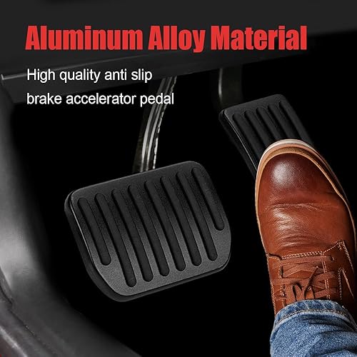 Miniatura 7 de Juego de almohadillas de pedal para el modelo 3 modelo Y 2016-2025, fundas de pedal de aluminio para automóviles, almohadillas antideslizantes para