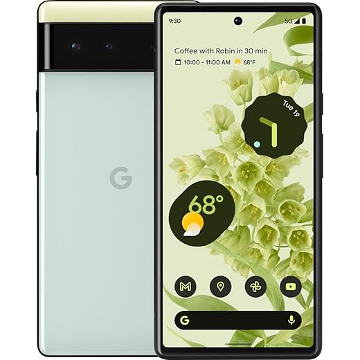 Google Pixel 6 5G, US Version, 128GB, Sorta Seafoam - Unlocked (Renewed)