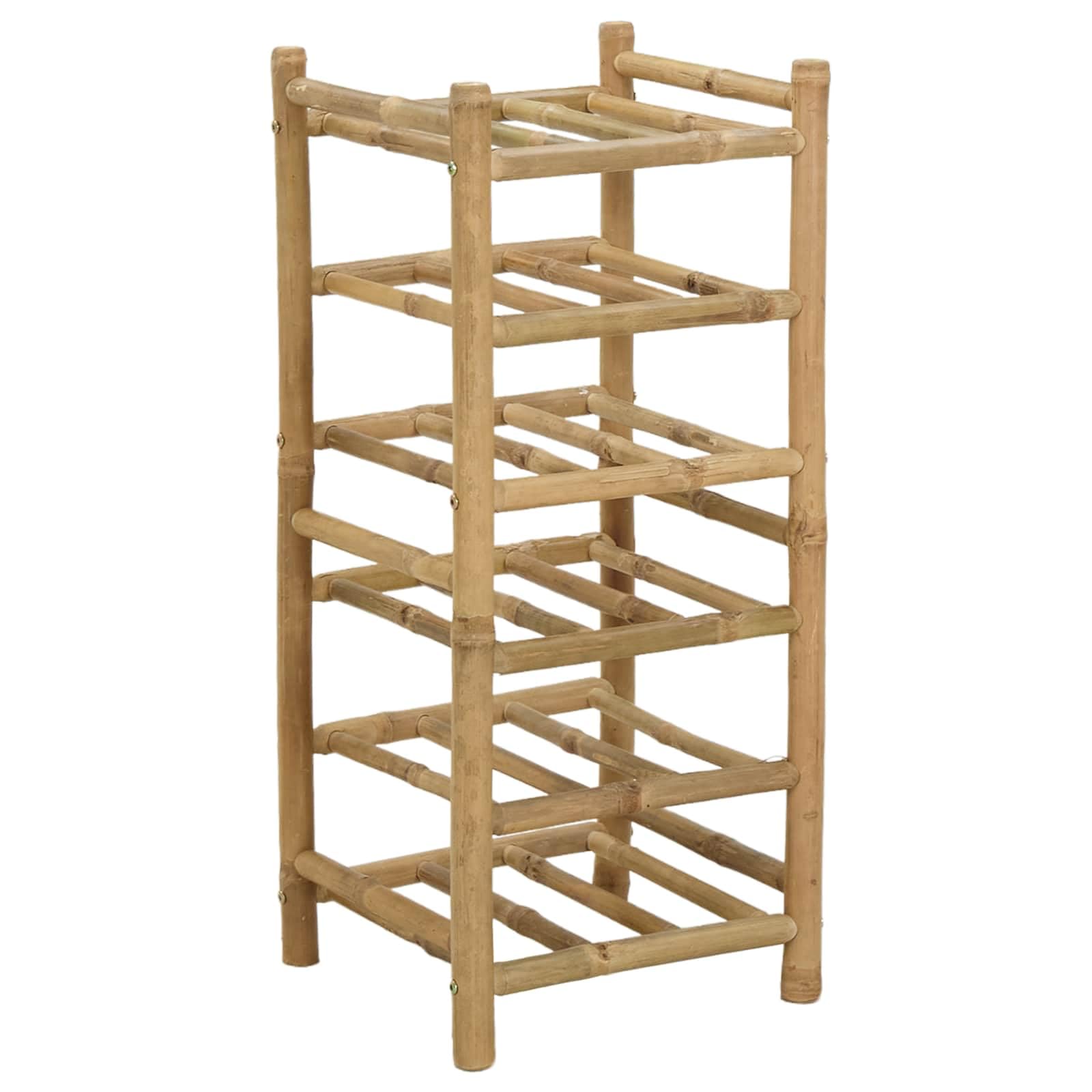 Étagère à vin en bambou 32,5 x 29,5 x 72 cm | Bambou naturel, construction facile, pour l'intérieur, facile d'entretien avec un chiffon
