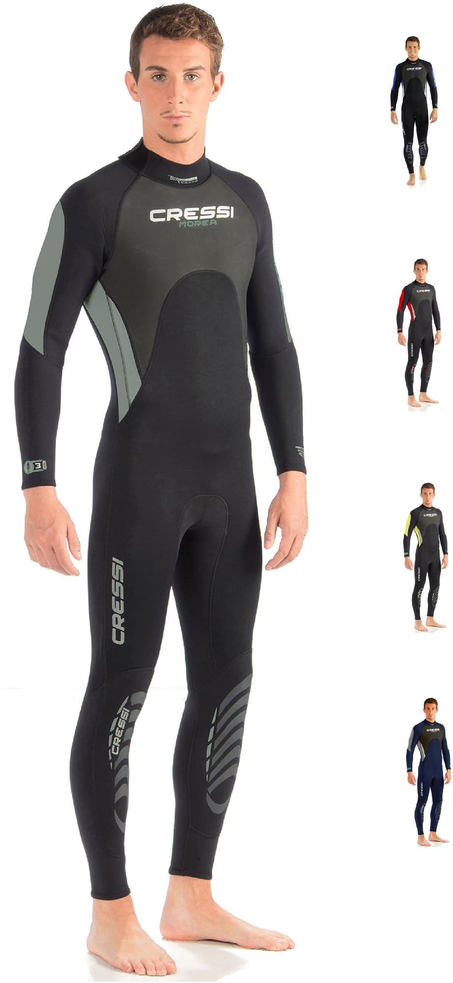 Cressi Morea Man Wetsuit Full 3mm - 3mm Premium Neoprene - Full Length Wetsuit