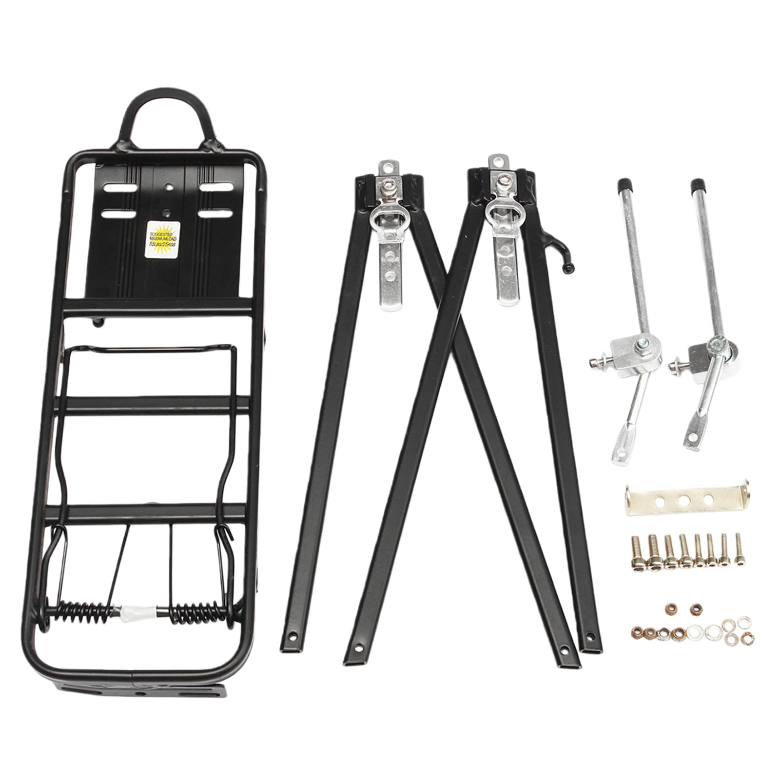 Porte-Bagages De Vélo,Vélo Porte Bagage, Porte-Bagages Arrière, Universel, Hauteur Réglable, en Alliage D'aluminium, avec Réflecteur, Charge Maximale 75 Kg pour Vélos 26-29 Pouces, Noir