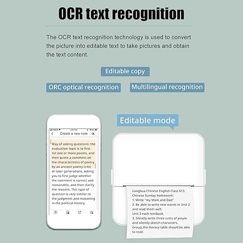 Miniatura 5 de Apujent Mini impresora  Impresora instantánea de calcomanías  Impresora portátil sin tinta  Impresora fotográfica inalámbrica  Impresora de bolsillo