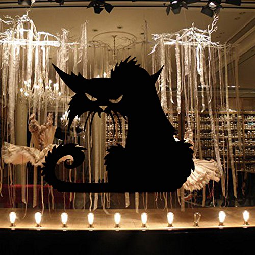 Vinilo decorativo gatos negros Halloween 17 x 15 in miniatura 2