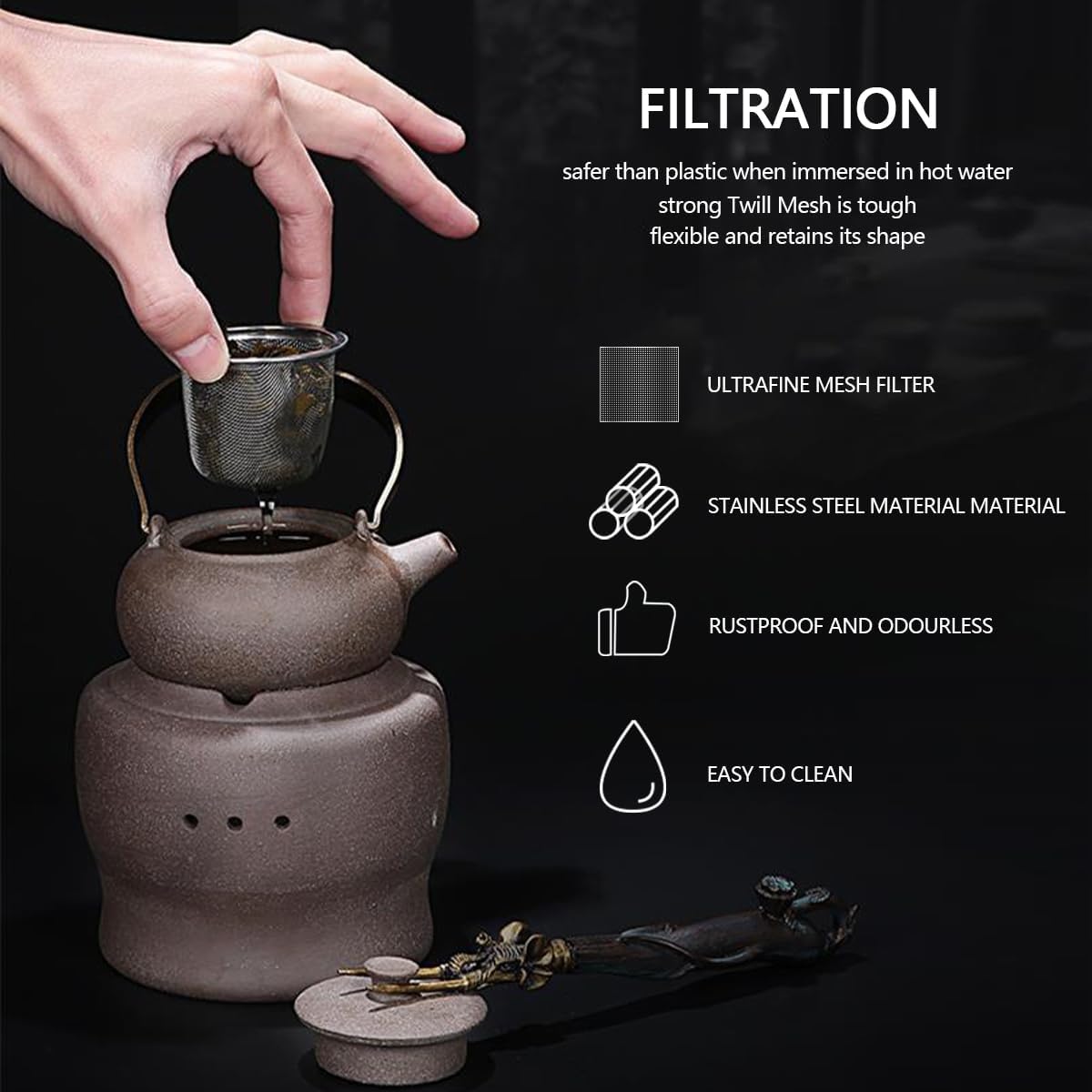 10 Pcs Stainless Steel Tea Filter, 304 Metal Teapot Strainer Accessories for Tea, Coffee or Small Drainage Basket