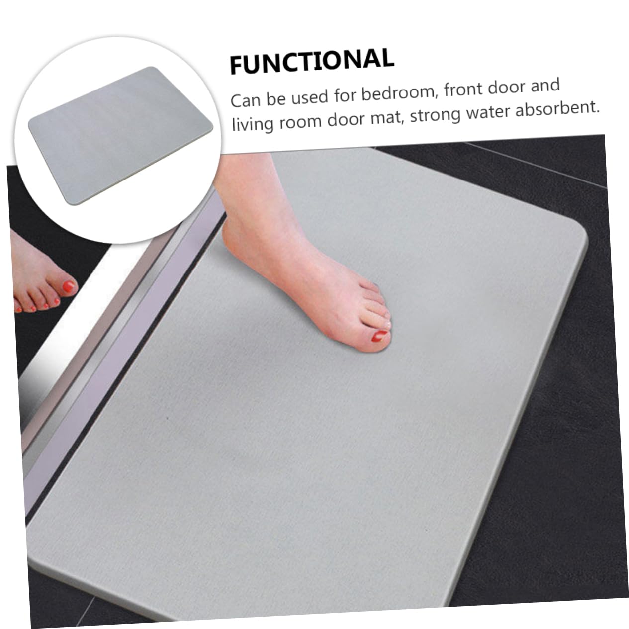 Tapis de Sol Antidérapant pour Salle de Bain en Terre de Diatomée