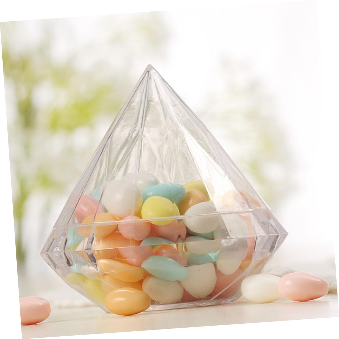 Beatifufu 12 piezas Caja de Regalo Transparente con Forma de Diamante Organizador para Dulces y Chuches para Bodas Comuniones y Festivales