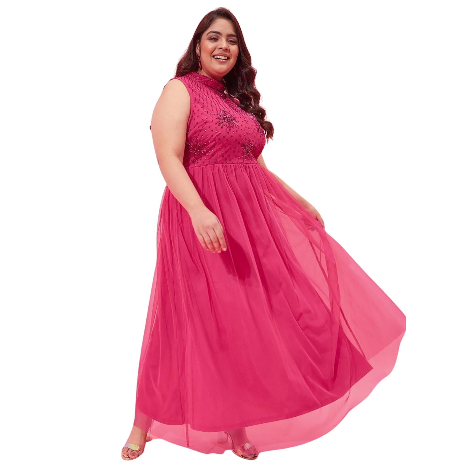 Women Maxi Pink Full Length Dress | Size - 2XL | DRS00005088-2XL-picture-48