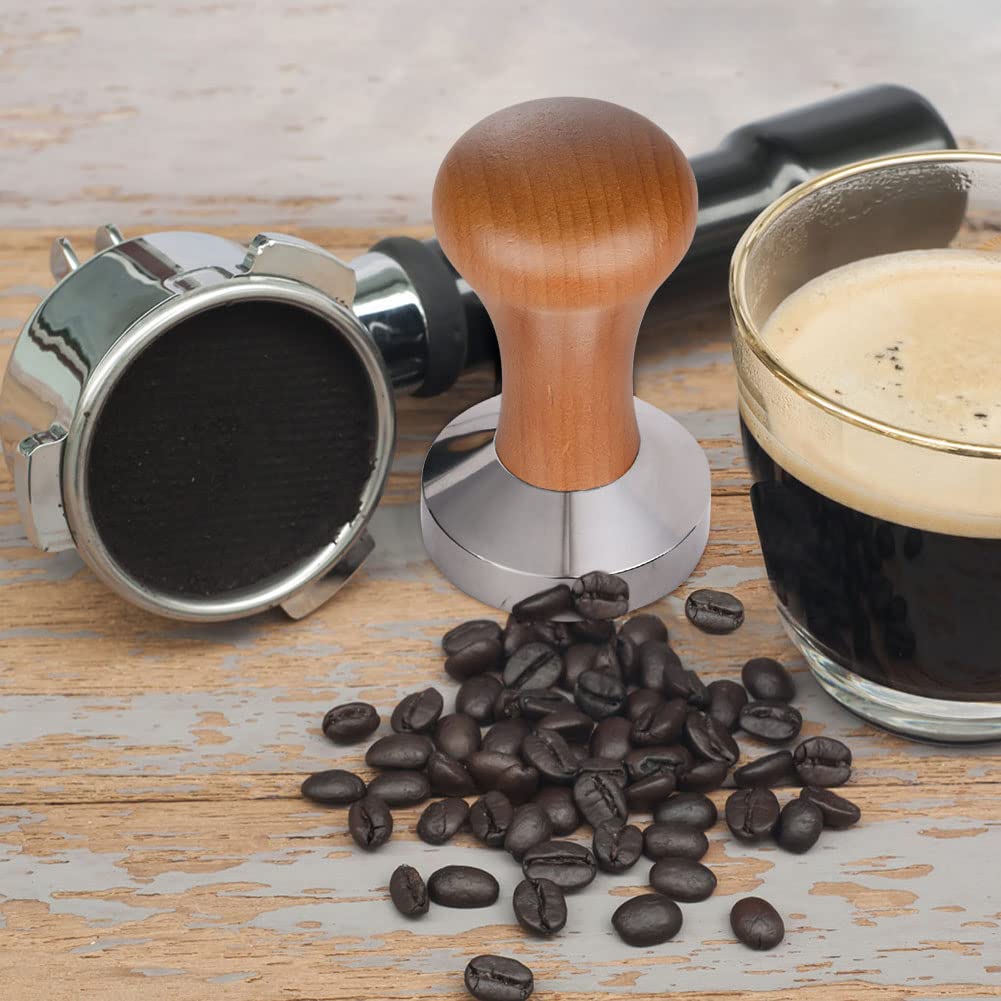 Vicloon Prensador de café,51mm Tamper de Acero Inoxidable,201 Acero Inoxidable Premium Tamper con Base de Silicona,Café Tamper,Se Utiliza para Prensar Espresso, Imprescindible para Los Baristas