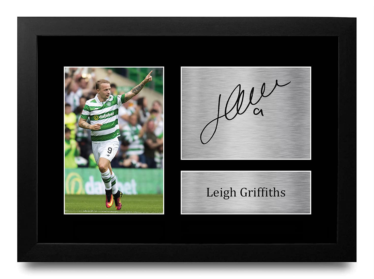 HWC Trading FR Leigh Griffiths Gift Signed FRAMED A4 Printed Autograph Celtic Gifts Print Photo Picture Display