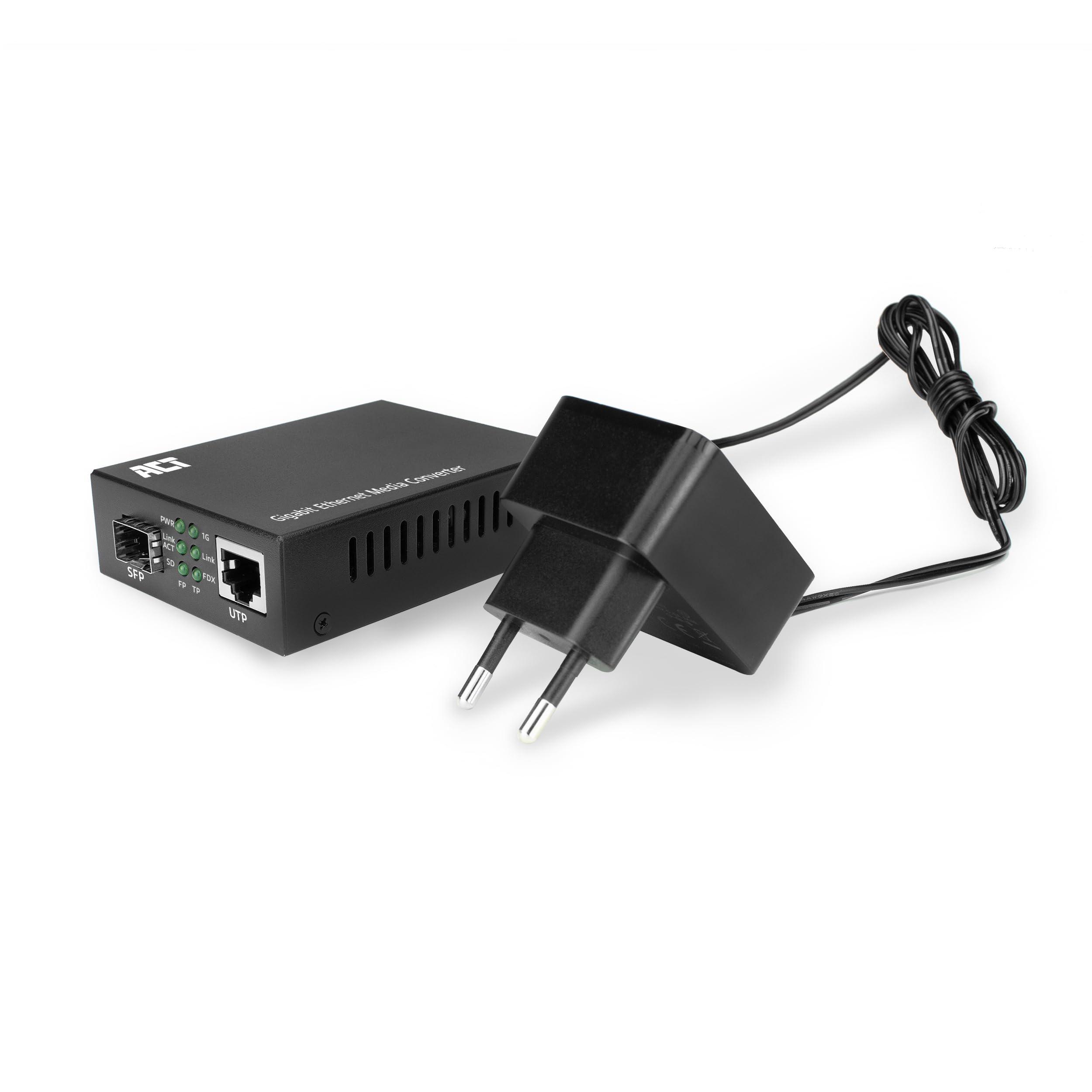 ACT Convertisseur de média Gigabit Ethernet Fibre Optique, Conforme à la Norme 802.3ab, Multi Mode, Single Mode SFP+ - AC4451