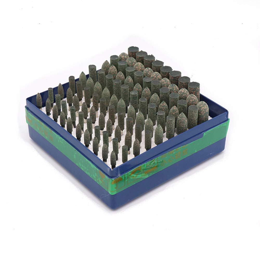 Polishing Accessories 100pcs Grinding Heads, 3mm Shank Assorted Accessory, Mounted Point Wheel Head Kit for Rotary Tools