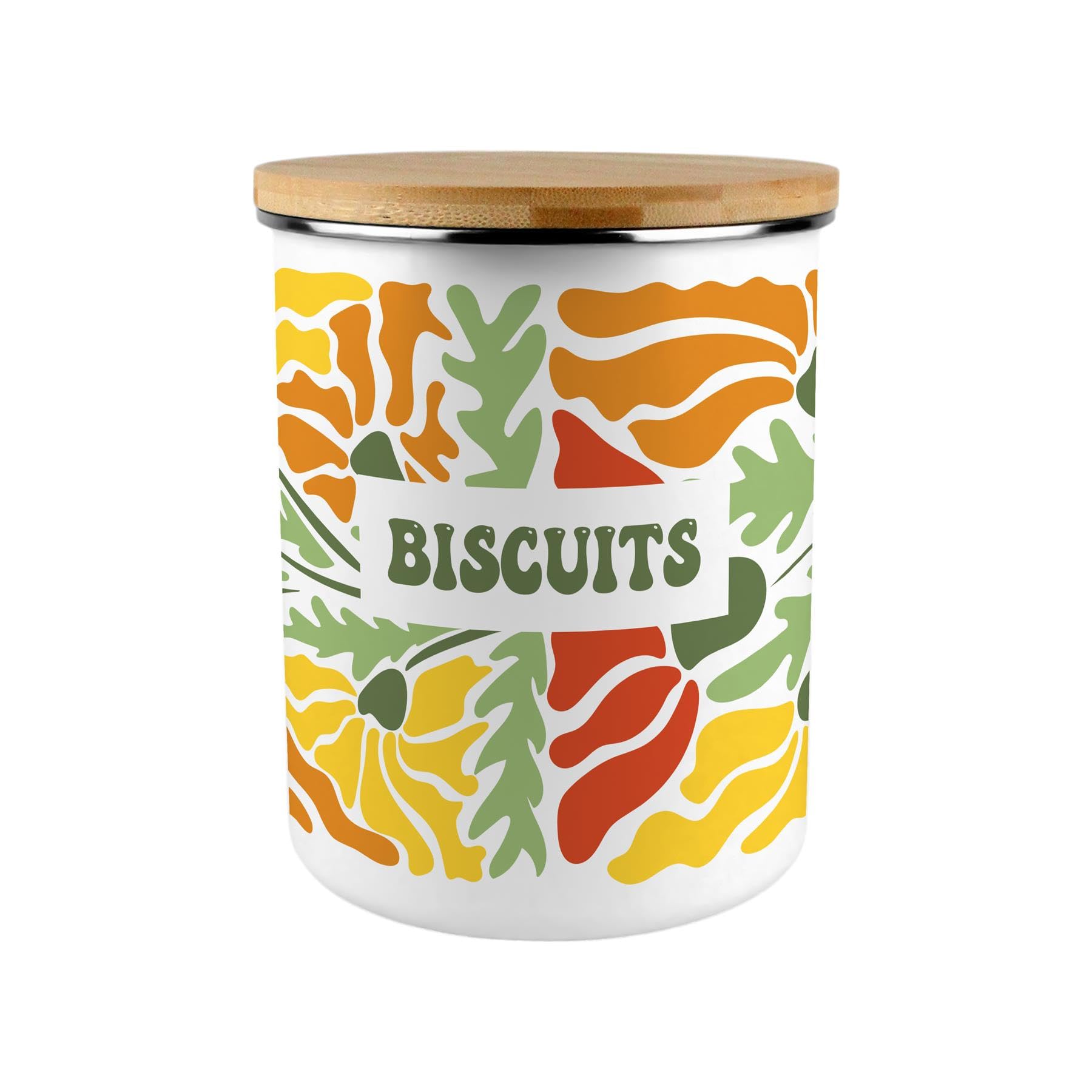 Purely Home Retro Flowers Biscuit Storage Tin - 2.7L Extra-Large Kitchen Canister