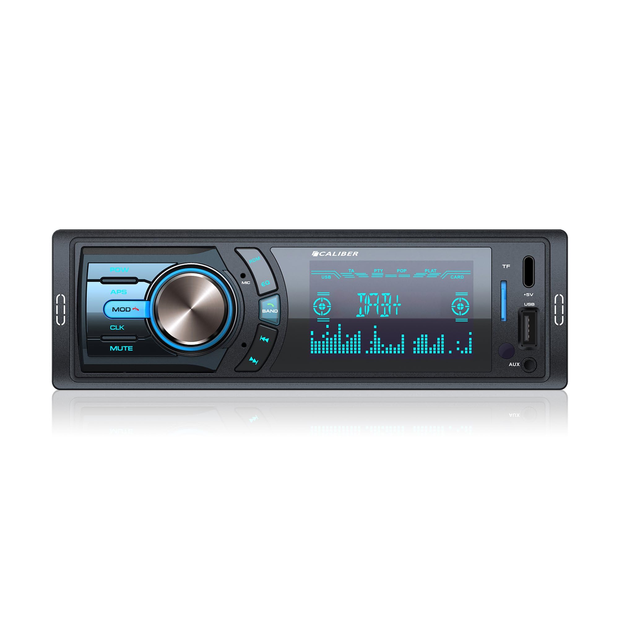 Caliber Autoradio Dab+ & Bluetooth, 1-DIN, Kit Mains-Libres, 4x75W, Multicolore, 85mm de Profondeur, INCL. Micro Externe (RMD057DAB)