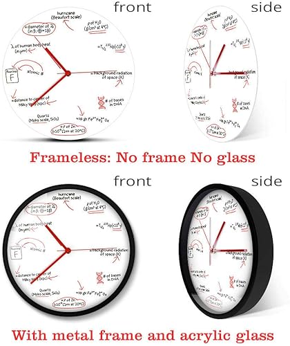Miniatura 6 de Reloj de pared de ciencias matemáticas, ecuación matemática, reloj de pared decorativo geek para aula, arte de pared aritmético, regalo para