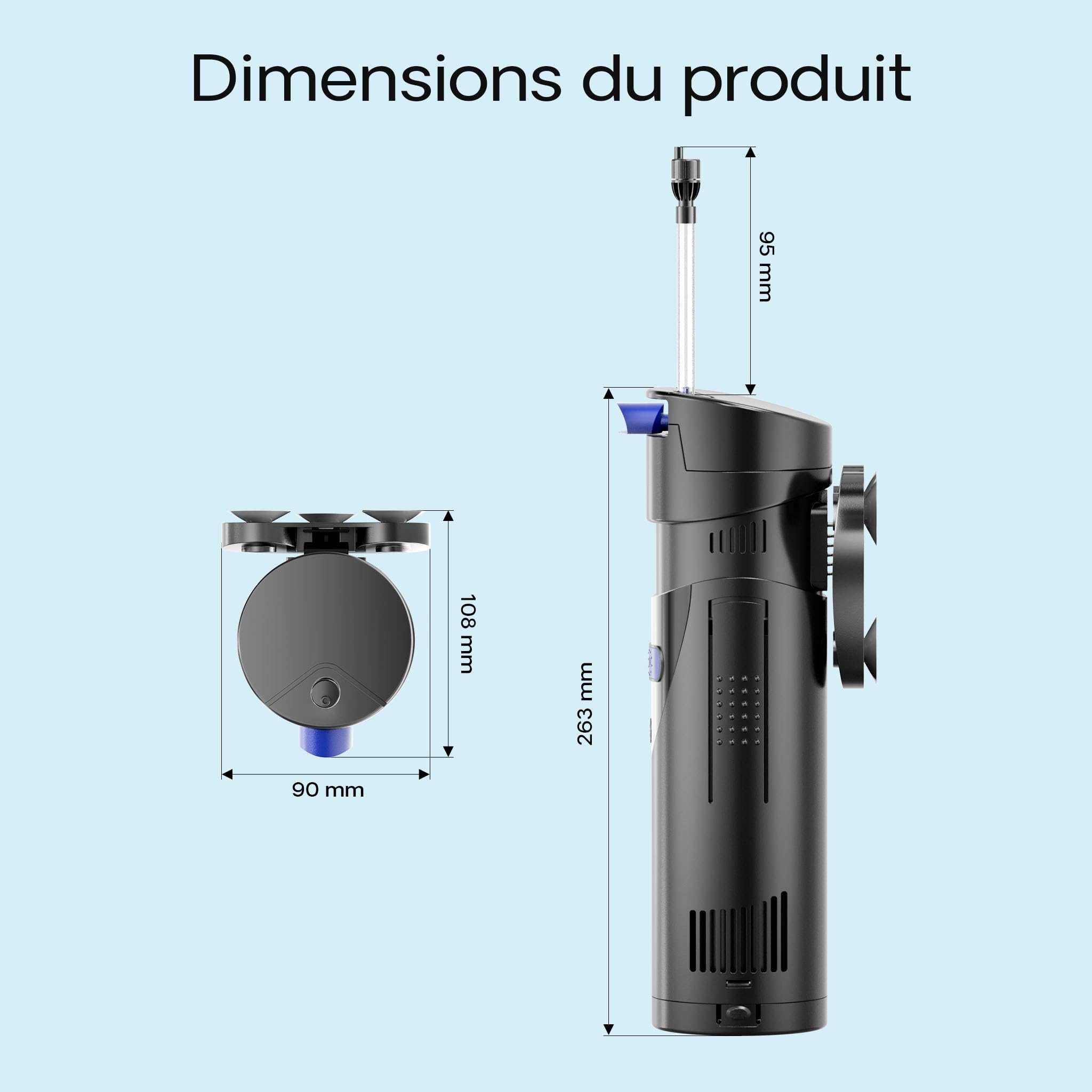 SunSun CUP-807 Pompe d’aquarium 4 en 1, pour aquariums à 500 l, 700 l/h 10 W avec Stérilisateur UVC 7 W et Matériau filtre, Étang, Aquariophilie
