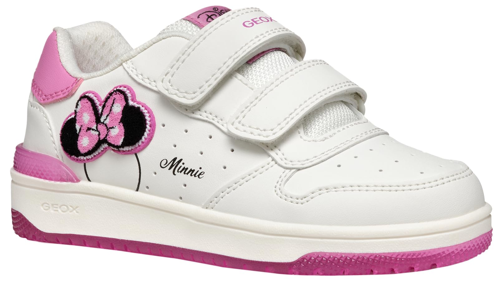 Geox J WASHIBA Girl B Sneaker, White/Fuchsia, 11 UK Child