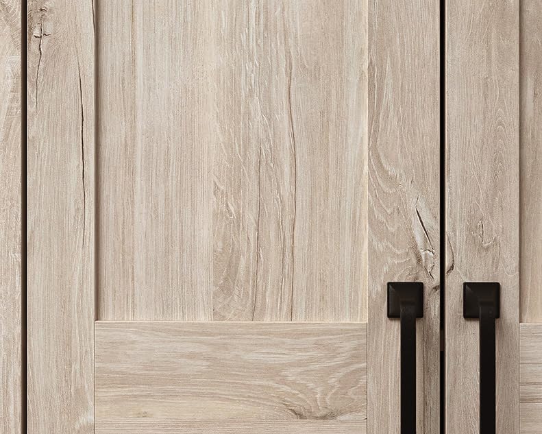 Image of Sauder 2-Door Storage Cabinet, Tall Wooden Organizer, in a Chalk Oak Finish