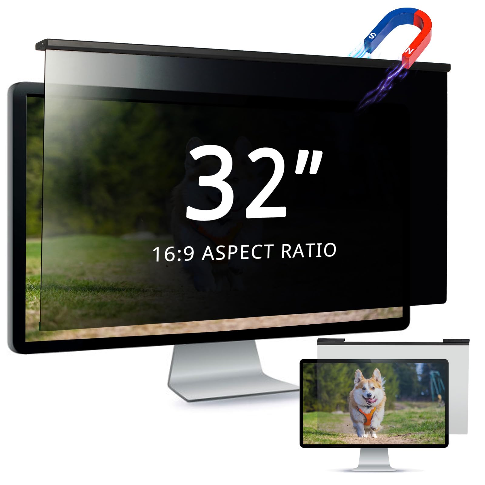 Filtro de privacidad colgante de 32" para monitor acrílico 16:9 antirreflejos 7