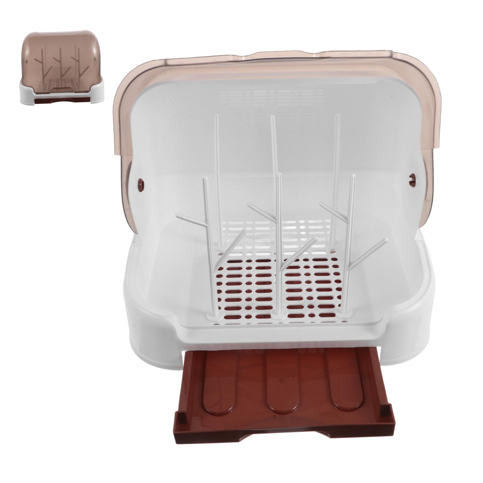 TOYANDONA Estante para Secar Biberones con Tapa Antipolvo Compacto para Encimera Organizador De Biberones y Vasos Tendedero con Cubierta