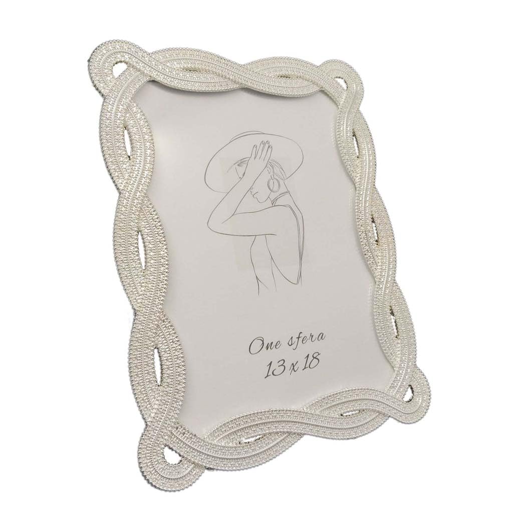 Cadre en métal argenté 16,5 x 21,5 cm avec vitre haute clarté