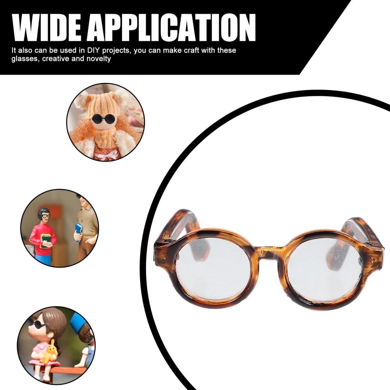 HOOTNEE 2 works Mini Glasses Doll Sunglasses Accessories Lightweight Eyewear Props for 17 Inch Dolls Diy Dress up Craft - Image 2